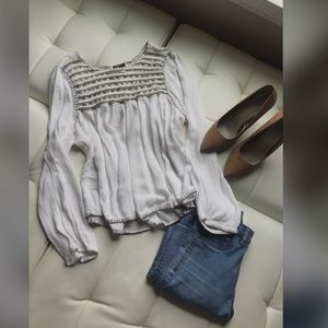 White sequin blouse